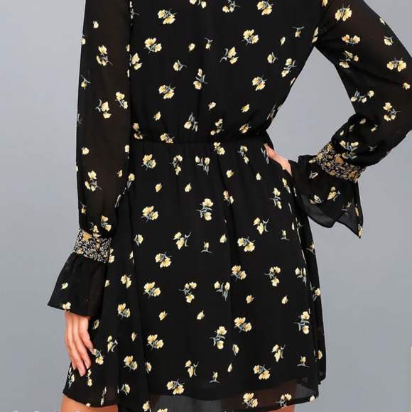 Lulus - Black Flower Dress - Picture 3 of 5